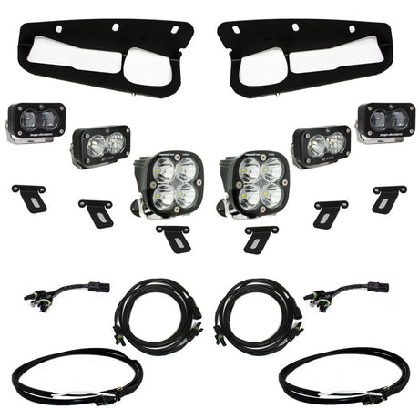 Baja Designs 21-22 Ford Bronco w/Steel Bumper S2 SAE Pro Fog Pocket Light Kit w/Upfitter - Clear - Rowdy Warehouse 