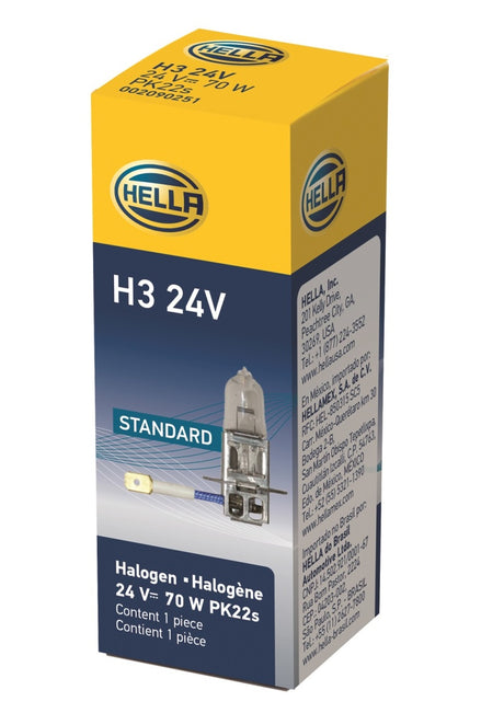 Hella H3 24V/70W PK22s T3.25 Halogen Bulb - Rowdy Warehouse 