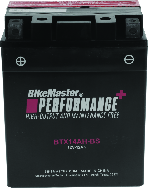 BikeMaster BTX14AH-BS Battery - Rowdy Warehouse 