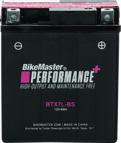 BikeMaster BTX7L-BS Battery - Rowdy Warehouse 