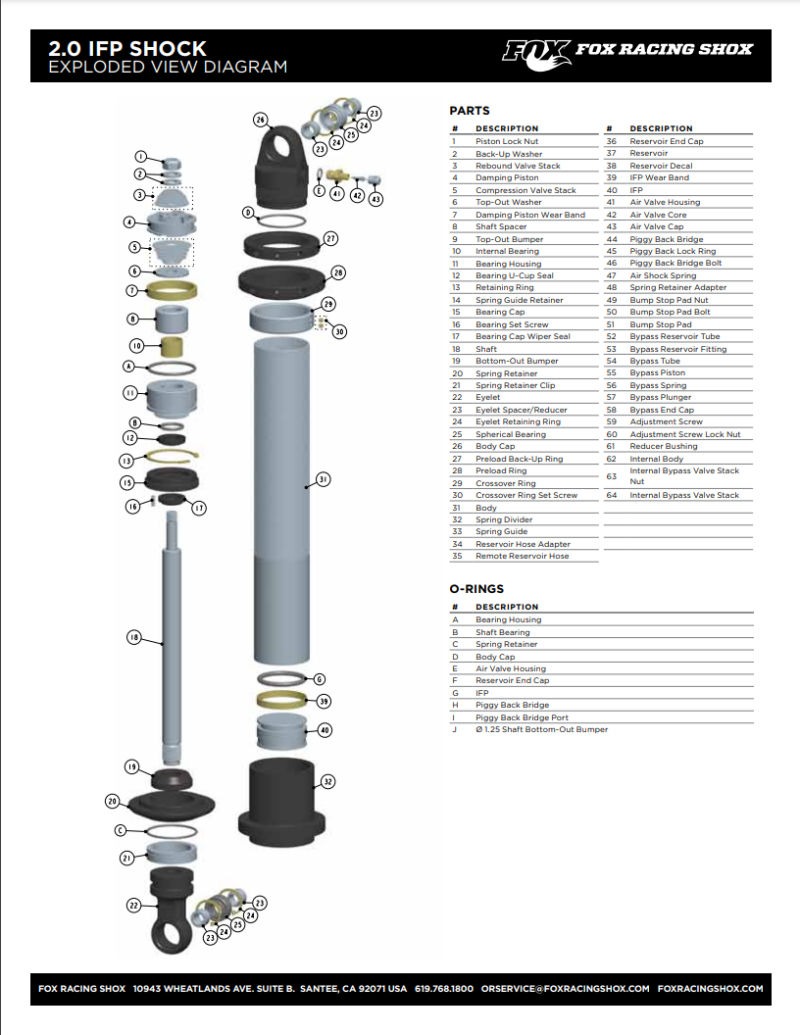 Fox Replacement Shock Sleeve - 5/8in OD x 1.500in L TLG 12mm Bolt - Rowdy Warehouse 