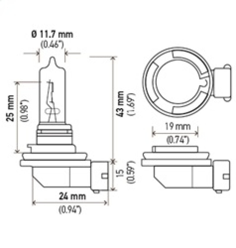 Hella Optilux H9 12V/100W XB Xenon White Bulb (pair) - Rowdy Warehouse 