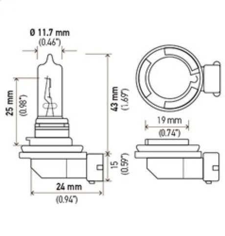 Hella Optilux H9 12V/100W XB Xenon White Bulb (pair) - Rowdy Warehouse 