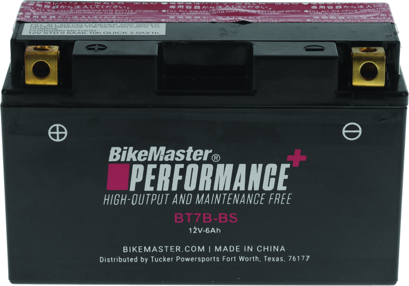 BikeMaster BT7B-BS Battery - Rowdy Warehouse 