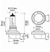 Hella Optilux H11 55W XY Extreme Yellow Bulbs (Pair)