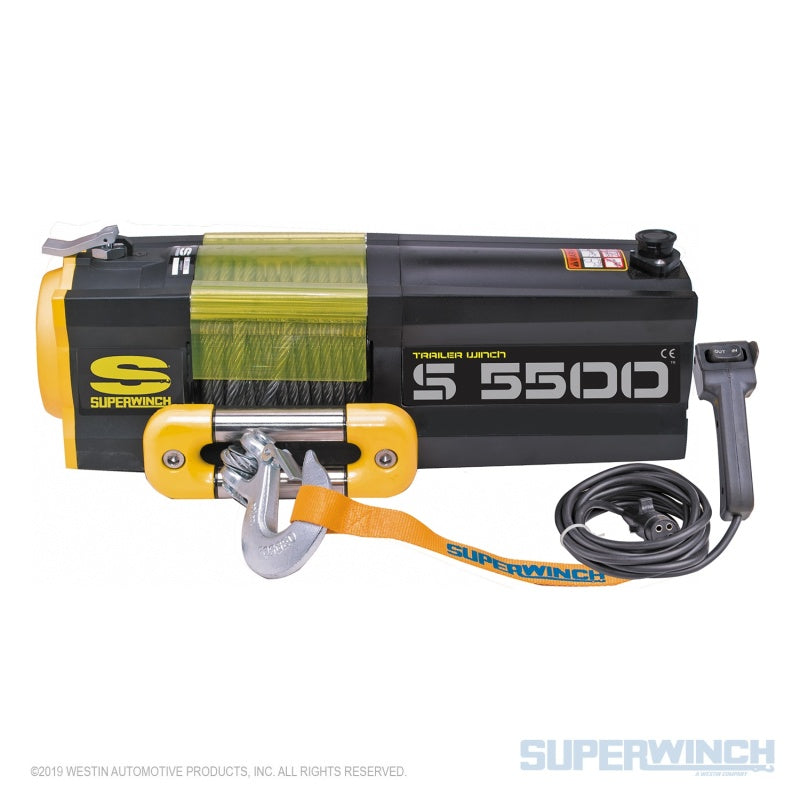 Superwinch 5500 LBS 12V DC 7/32in x 60ft Steel Rope S5500 Winch