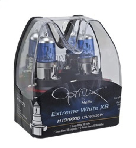 Hella Optilux H13/9008 12V 60/55W XB Xenon White Bulbs (Pair) - Rowdy Warehouse 