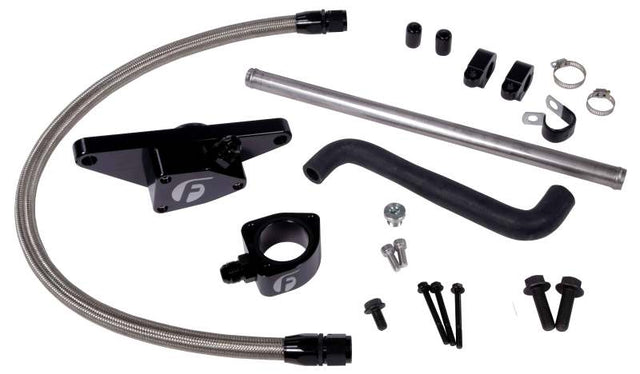 Fleece Performance 03-05 Auto Trans Cummins Coolant Bypass Kit w/ Stainless Steel Braided Line - Rowdy Warehouse 