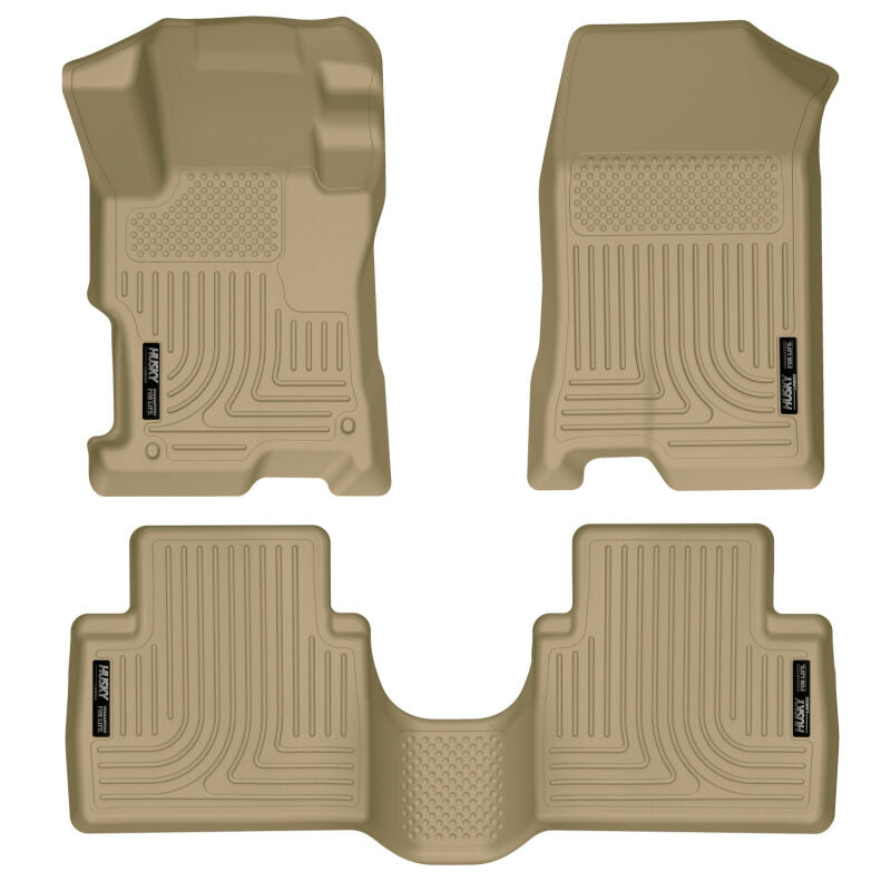 Husky Liners 08-12 Honda Accord (4DR) WeatherBeater Combo Tan Floor Liners (One Piece for 2nd Row)