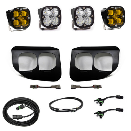 Baja Designs 2020+ Ford Super Duty Fog Lights FPK Amber SAE/Pro DC Baja Designs w/Upfitter - Rowdy Warehouse 