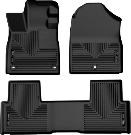 Husky Liners 2023 Honda Pilot Weatherbeater Black Front & 2nd Seat Floor Liners - Rowdy Warehouse 