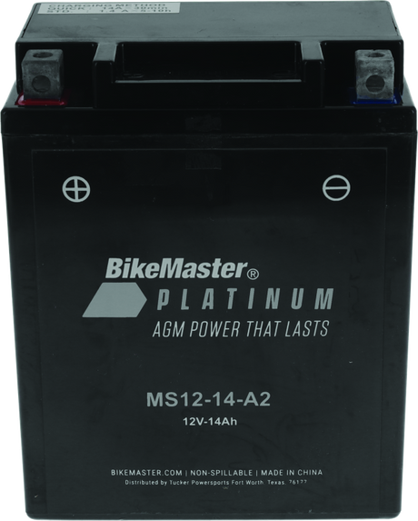 BikeMaster AGM Battery - MS12-14-A2 - Rowdy Warehouse 