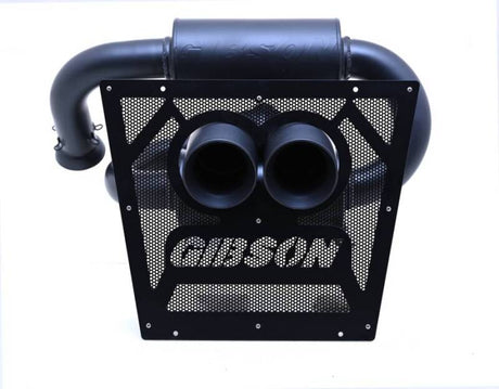 Gibson 2024 Cam-Am Maverick R 4in. T304 Stainless Round Dual Wall Slash-Cut Tip - Black Ceramic - Rowdy Warehouse 