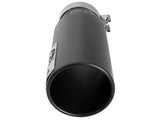 aFe SATURN 4S 4in SS Intercooled Exhaust Tip - Black 4in In x 5in Out x 12in L Bolt-On - Rowdy Warehouse 