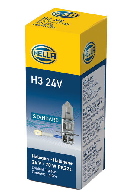 Hella H3 24V/70W PK22s T3.25 Halogen Bulb - Rowdy Warehouse 