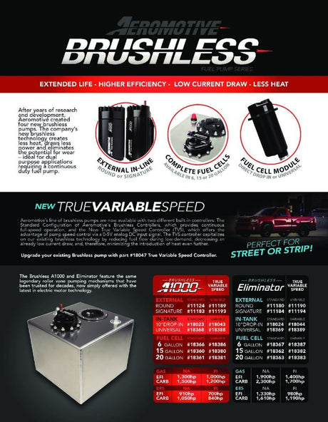 Aeromotive A1000 Brushless External In-Line Fuel Pump - Rowdy Warehouse 