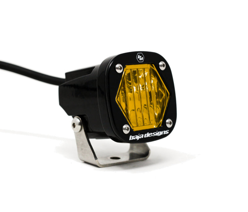 Baja Designs S1 Amber Wide Cornering LED Light w/ Mounting Bracket Single - Rowdy Warehouse 