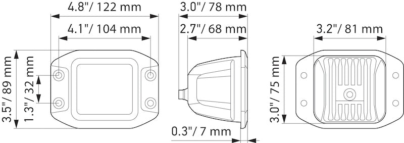 Hella Universal Black Magic 3.2in L.E.D. Cube Kit - Flood Beam (Flush Mount) - Rowdy Warehouse 