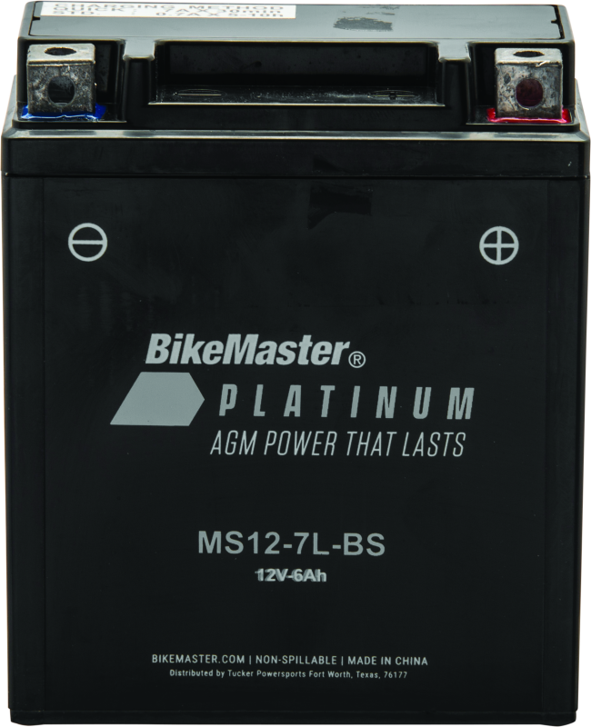 BikeMaster AGM Battery - MS12-7L-BS - Rowdy Warehouse 