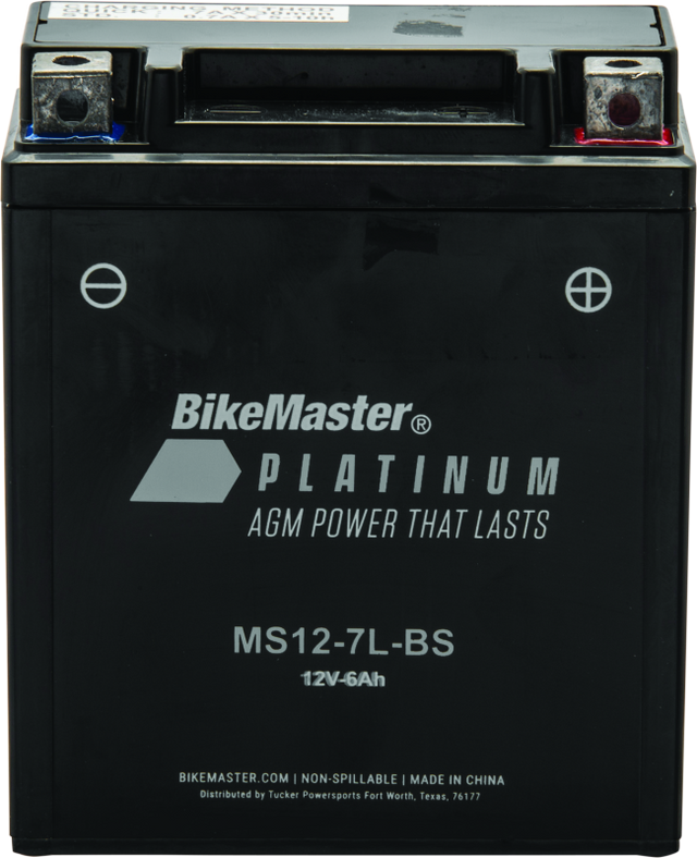 BikeMaster AGM Battery - MS12-7L-BS - Rowdy Warehouse 