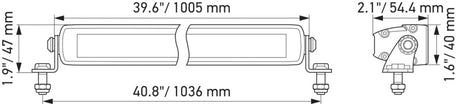 Hella Universal Black Magic 40in Thin Light Bar - Driving Beam - Rowdy Warehouse 