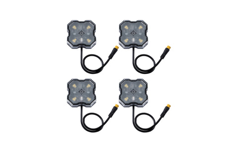 Diode Dynamics Stage Series Single Color LED Rock Light - White Diffused M8 (4-pack) - Rowdy Warehouse 