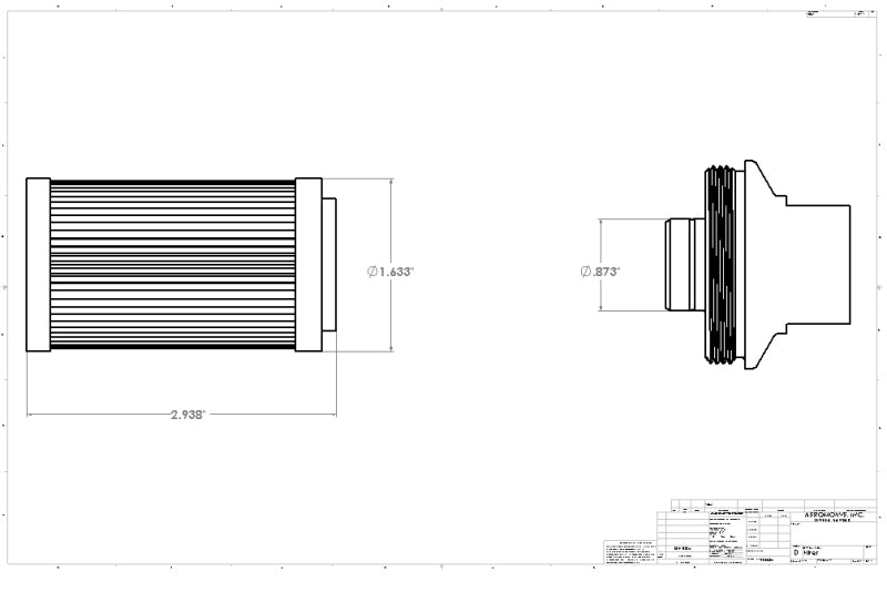 Aeromotive In-Line Filter - (AN-10) 100 Micron SS Element - Rowdy Warehouse 