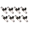 Injector Dynamics 1340cc Injector - 60mm Length - 14mm Grey Top - Blue Bottom Adaptor (Set of 8) - Rowdy Warehouse 