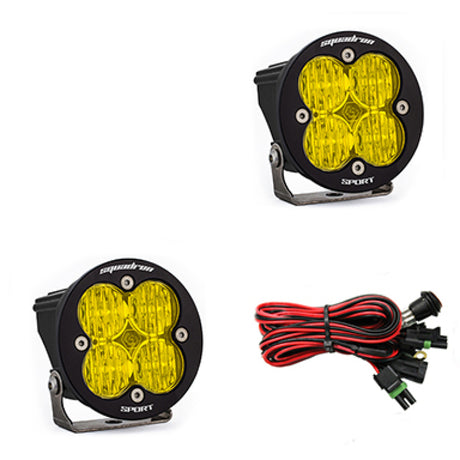 Baja Designs Squadron R Sport Wide Cornering Pair LED Light Pods - Amber - Rowdy Warehouse 