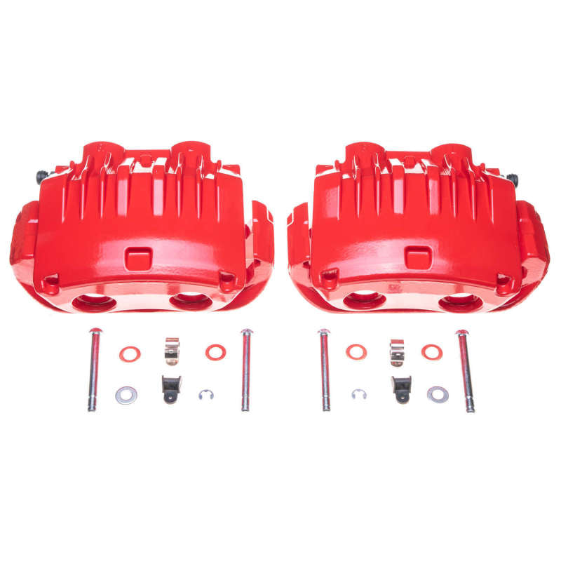 Power Stop 94-98 Ford Mustang Front Red Calipers w/Brackets - Pair