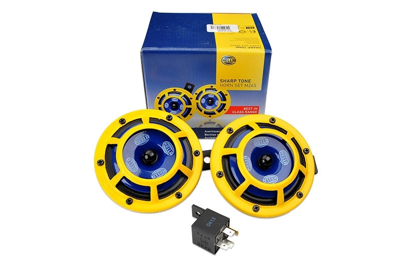 Hella Sharptone Horn Kit 12V 415/350Hz Yellow (3BB922000731 = H31000001) (Min Qty 360) - Rowdy Warehouse 