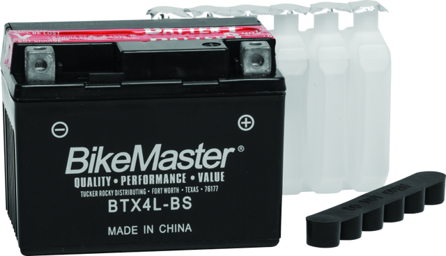 BikeMaster BTX4L-BS Battery - Rowdy Warehouse 