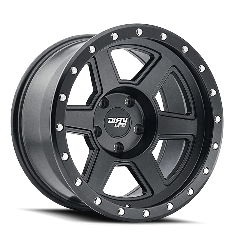 Dirty Life 9315 Compound 17x9 / 6x139.7 BP / -12mm Offset / 106mm Hub Matte Black Wheel - Rowdy Warehouse 