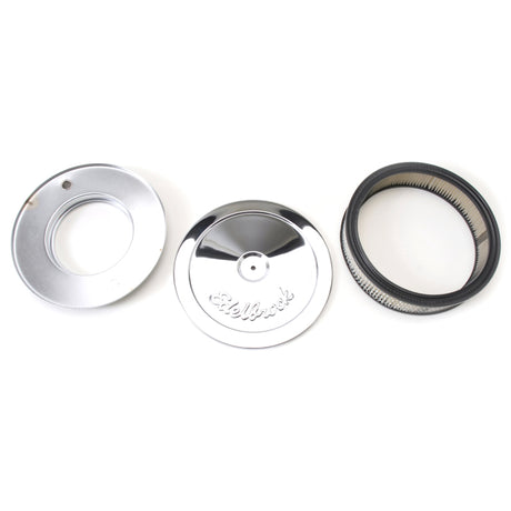 Edelbrock Air Cleaner Pro-Flo Series Round Steel Top Paper Element 10In Dia X 3 5In Chrome - Rowdy Warehouse 