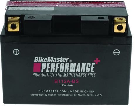 BikeMaster BT12A-BS Battery - Rowdy Warehouse 