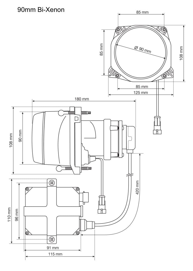 Hella 90MM Bi-Xenon High/Low Beam Module Head Lamp - Rowdy Warehouse 