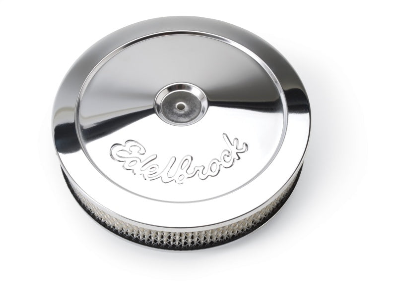 Edelbrock Air Cleaner Pro-Flo Series Round Steel Top Paper Element 10In Dia X 3 5In Chrome - Rowdy Warehouse 