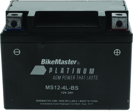 BikeMaster AGM Battery - MS12-4L-BS - Rowdy Warehouse 