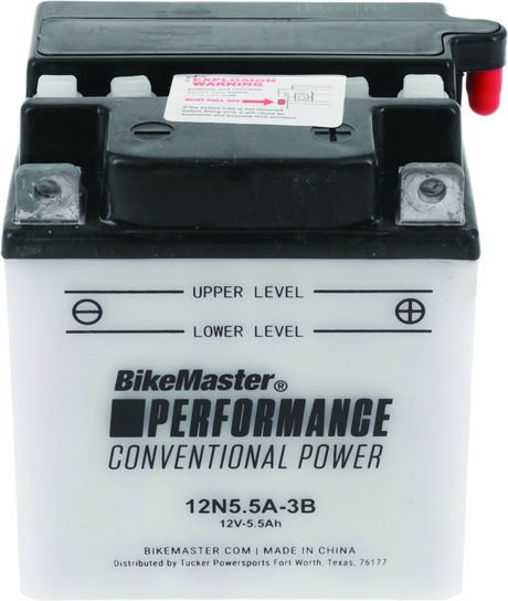 BikeMaster 12N5.5A-3B Battery - Rowdy Warehouse 