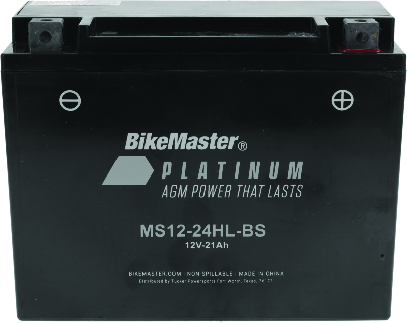 BikeMaster AGM Battery - MS12-24HL-BS - Rowdy Warehouse 