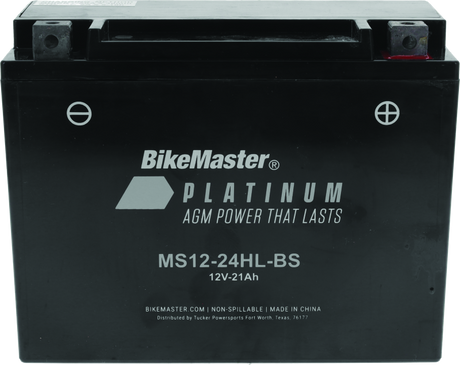 BikeMaster AGM Battery - MS12-24HL-BS - Rowdy Warehouse 