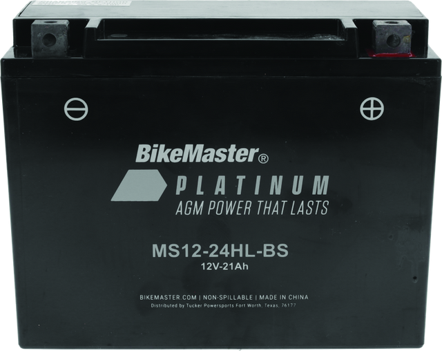 BikeMaster AGM Battery - MS12-24HL-BS - Rowdy Warehouse 