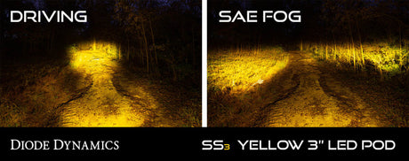 Diode Dynamics SS3 LED Pod Pro - Yellow SAE Fog Standard (Pair) - Rowdy Warehouse 