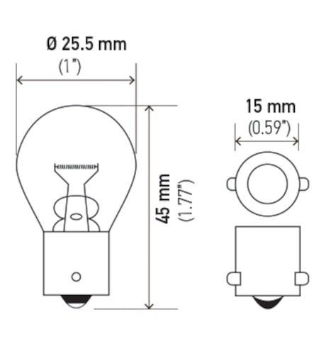 Hella Bulb 7506 12V 21W BA15s S8 - Rowdy Warehouse 