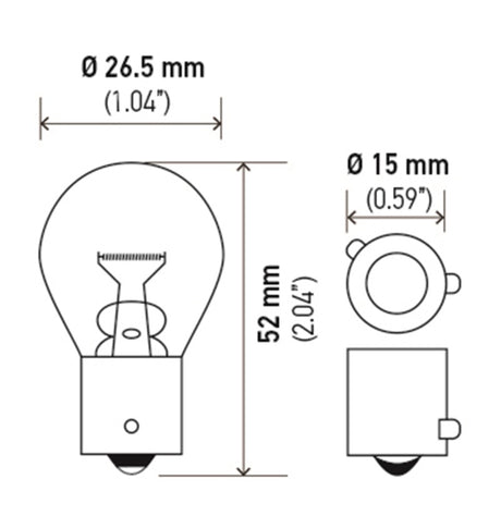 Hella Bulb 9507 24V 21W BAU15s S8 AMBER - Rowdy Warehouse 