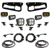 Baja Designs 21-22 Ford Bronco w/Steel Bumper S2 SAE Pro Fog Pocket Light Kit - Amber - Rowdy Warehouse 