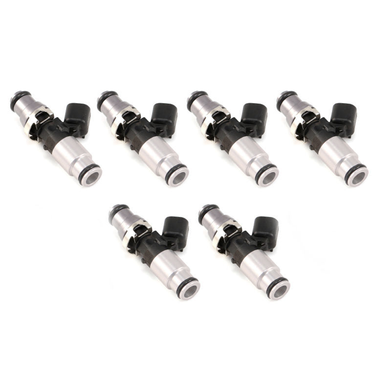 Injector Dynamics 1050X Injectors 14mm (Grey) Adaptor Top - (Silver) Bottom Adapter (Set of 6) - Rowdy Warehouse 