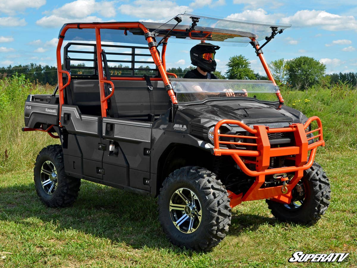 SuperATV Kawasaki Mule Pro Scratch Resistant Flip Windshield