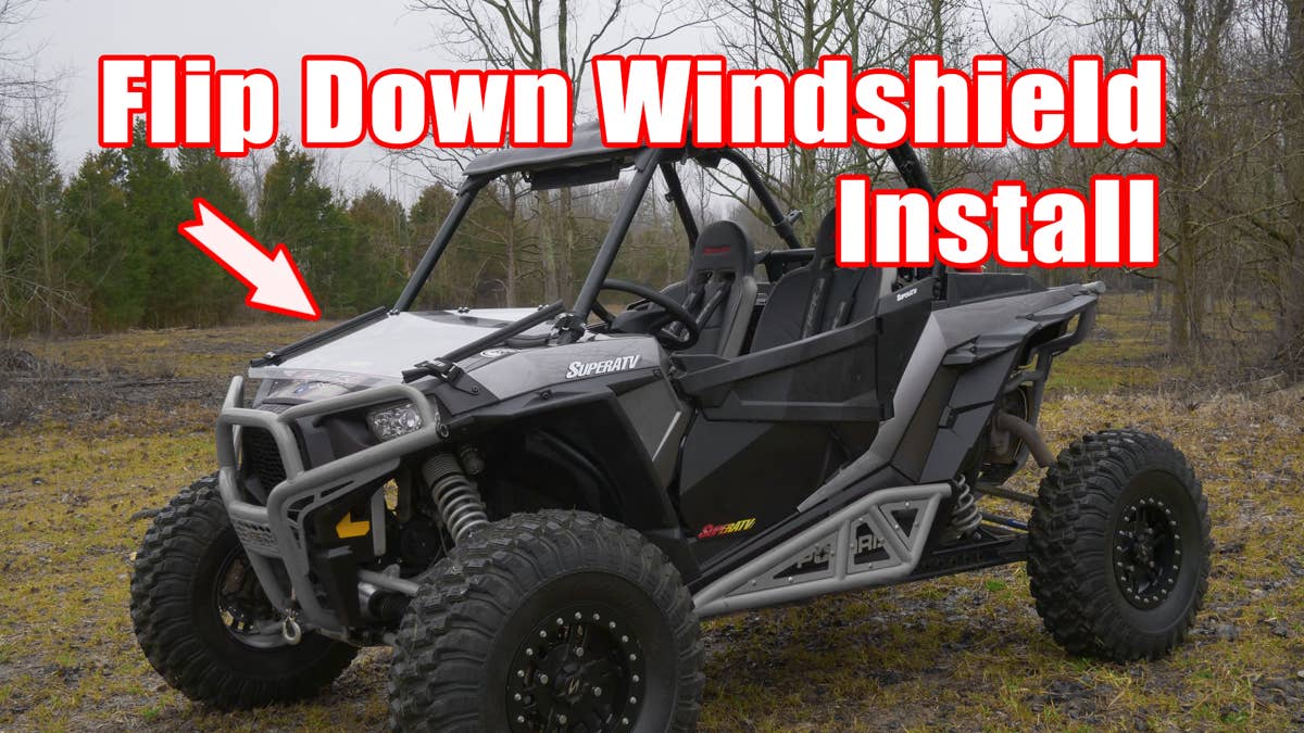 SuperATV Polaris RZR S 1000 Scratch Resistant Flip Down Windshield